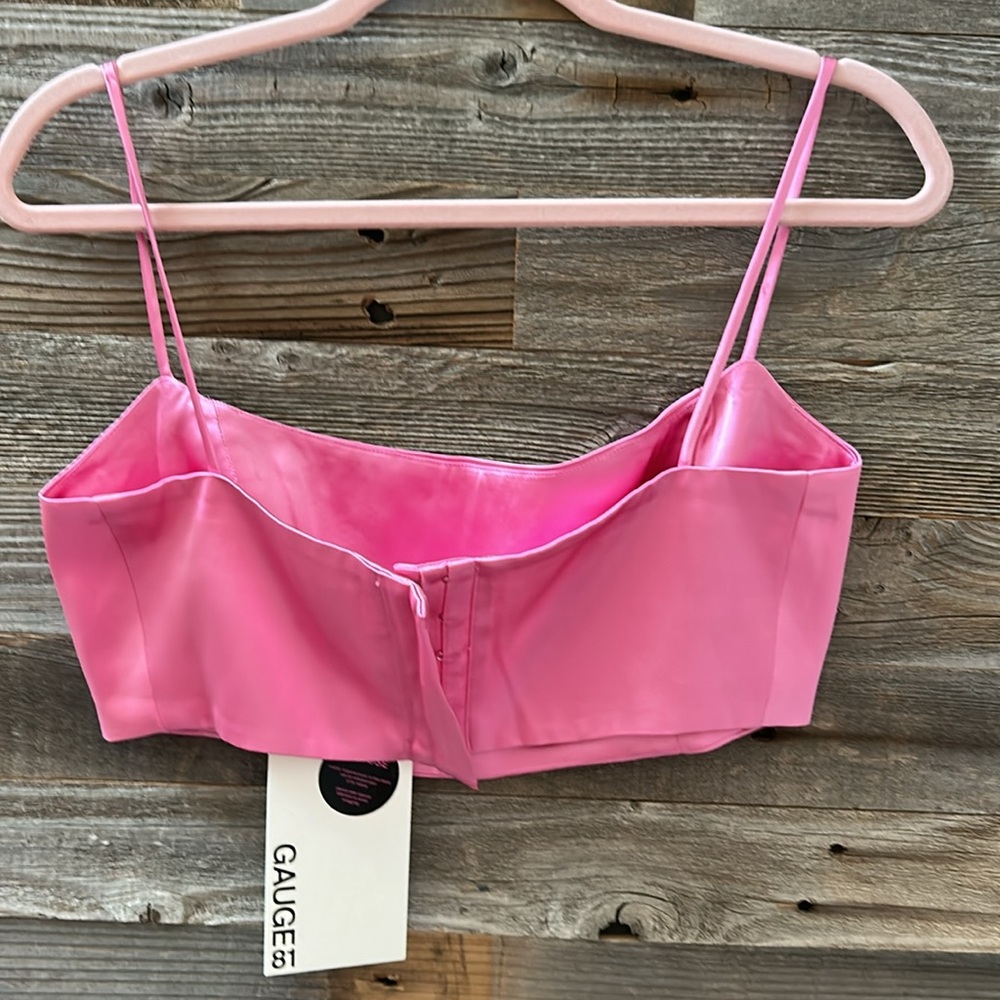 NWT Gauge81 Java Light Pink Spaghetti Strap Crop Top Size Medium - Picture 3 of 11